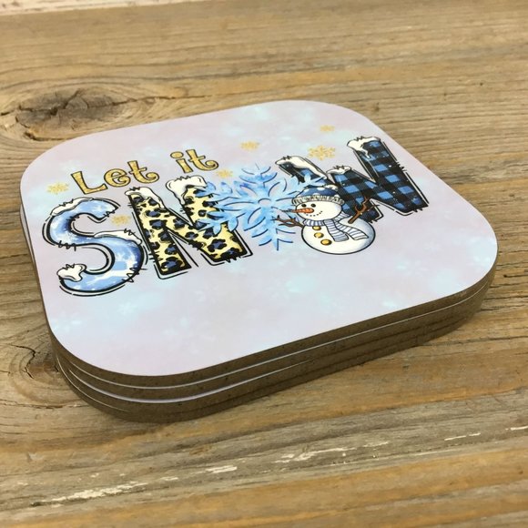 Let it Snow Winter Coasters Set of 4 - Picture 6 of 7